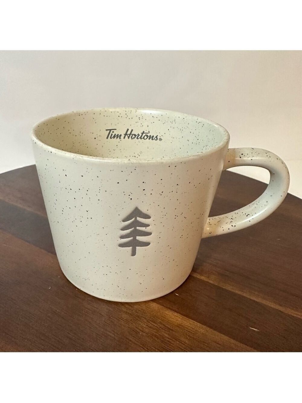 Tim Hortons Holiday 2022 Edition Speckled Ceramic Mug Beige Tree